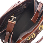 Fendi Tote Etonico Animal Motif Brown Leather Handbag — view 3