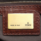 Fendi Tote Etonico Animal Motif Brown Leather Handbag — view 4