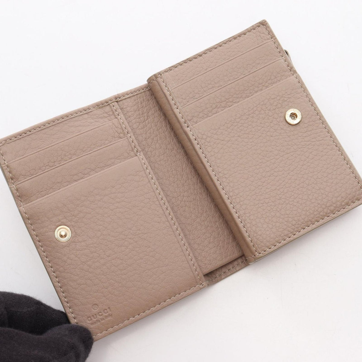 Gucci Bifold Wallet GG Emblem Small Pink Beige Leather — view 3