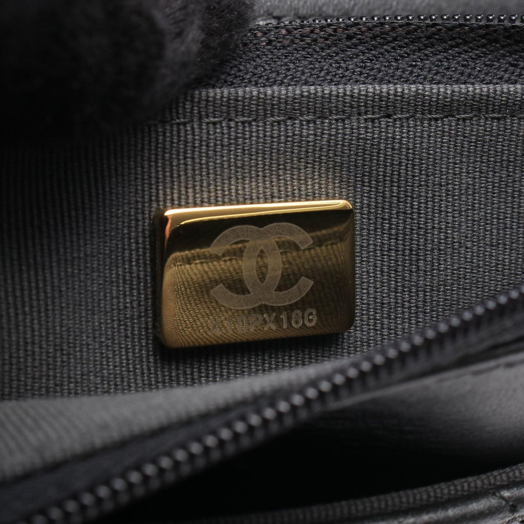 Chanel Shoulder Bag Quilted Black Lambskin Chain Wallet — view 5