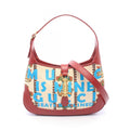 Gucci Shoulder Bag New Jackie Crown Ivory Red Multi Canvas Leather