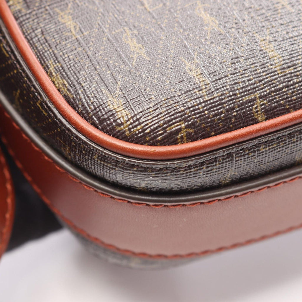 Saint Laurent Paris Shoulder Bag Monogram Dark Brown Canvas Leather — view 6
