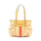 Celine Tote Bag Macadam Croco Embossed Sc Yellow Multi Canvas Leather
