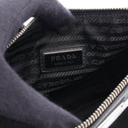 Prada Shoulder Bag Saffiano Travel Black Leather Triangle Logo — view 4
