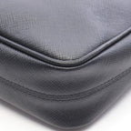 Prada Shoulder Bag Saffiano Travel Black Leather Triangle Logo — view 5