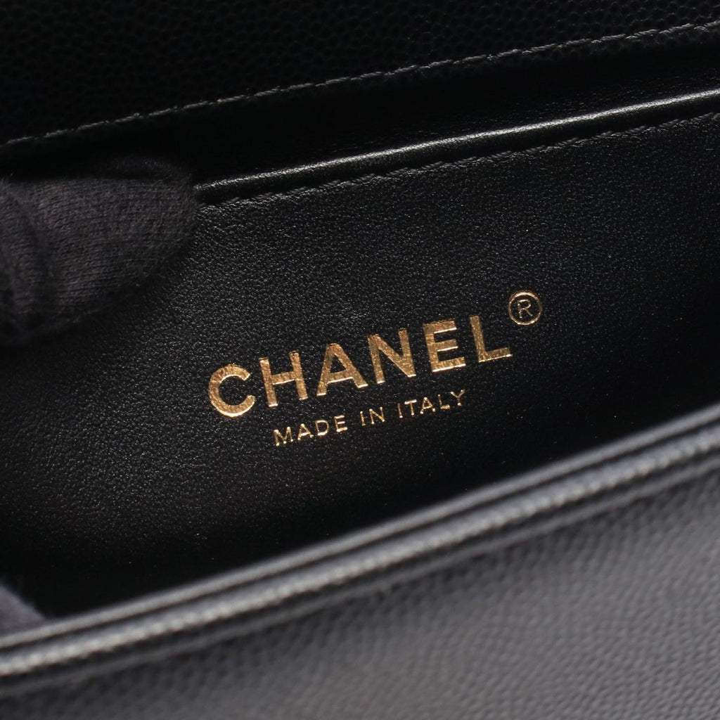 Chanel Shoulder Bag Boy Small Black Caviar Leather Chain — view 4
