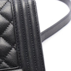 Chanel Shoulder Bag Boy Small Black Caviar Leather Chain — view 8
