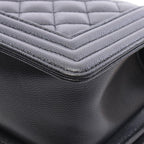 Chanel Shoulder Bag Boy Small Black Caviar Leather Chain — view 6