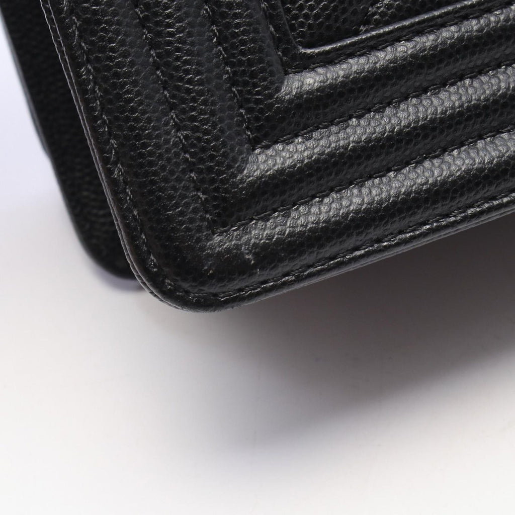 Chanel Shoulder Bag Boy Small Black Caviar Leather Chain — view 7