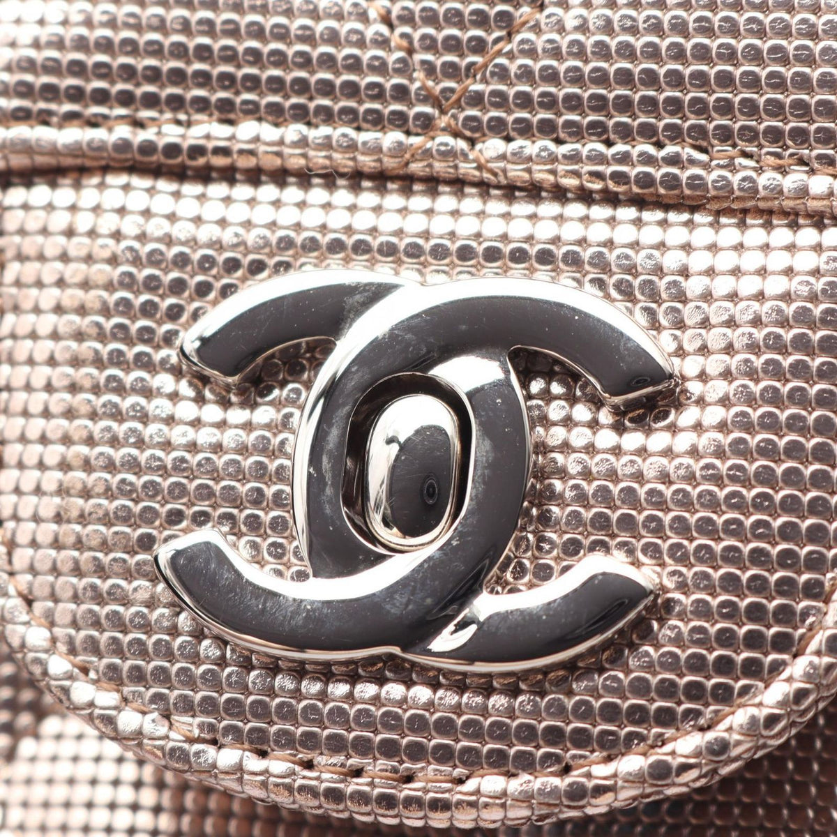 Chanel Shoulder Bag Quilted Double Flap Rose Gold Leather Chain — view 8