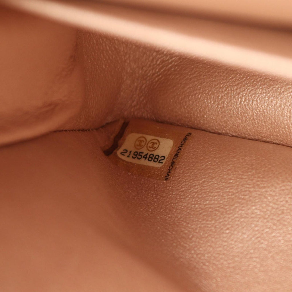 Chanel Shoulder Bag Quilted Double Flap Rose Gold Leather Chain — view 5