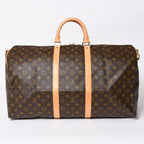 Louis Vuitton Monogram Keepall Bandouliere 55 2-Way Boston Bag Brown Canvas — view 2