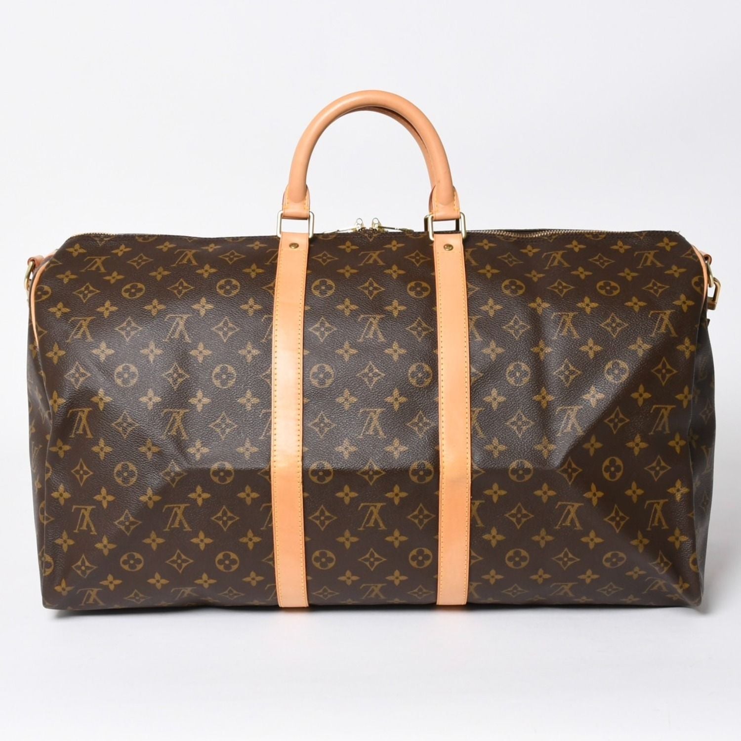 Louis Vuitton Monogram Keepall Bandouliere 55 2-Way Boston Bag Brown Canvas — view 2