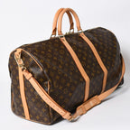 Louis Vuitton Monogram Keepall Bandouliere 55 2-Way Boston Bag Brown Canvas — view 3