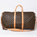 Louis Vuitton Monogram Keepall Bandouliere 55 2-Way Boston Bag Brown Canvas