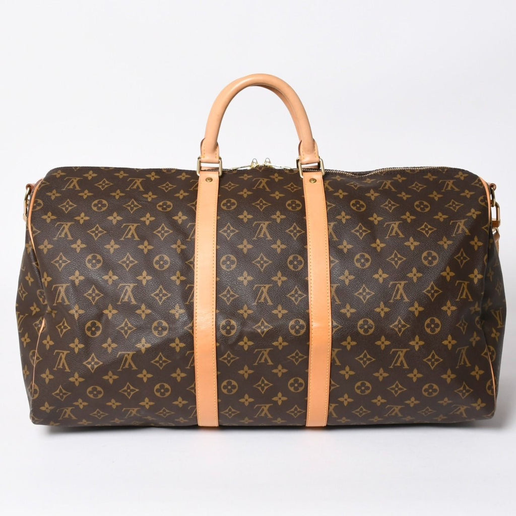 Louis Vuitton Monogram Keepall Bandouliere 55 2-Way Boston Bag Brown Canvas — view 2