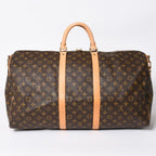 Louis Vuitton Monogram Keepall Bandouliere 55 2-Way Boston Bag Brown Canvas — view 2