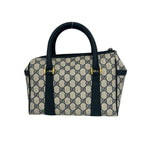Gucci Vintage GG Logo Leather Mini Boston Bag Navy — view 3