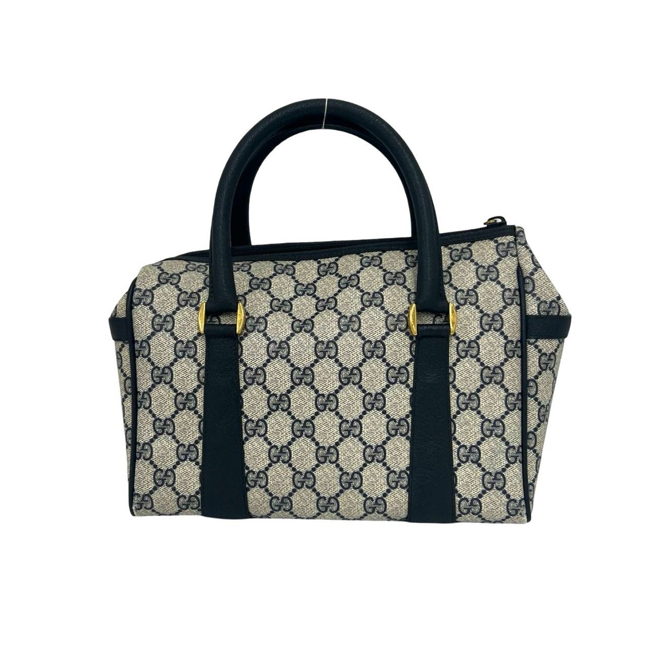 Gucci Vintage GG Logo Leather Mini Boston Bag Navy — view 3