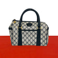 Gucci Vintage GG Logo Leather Mini Boston Bag Navy