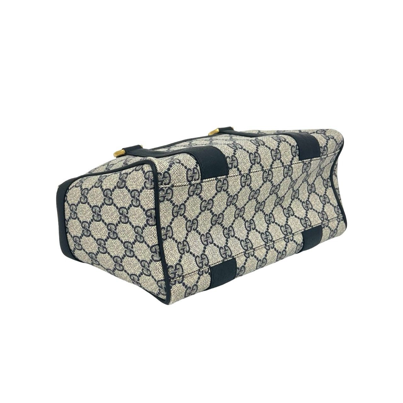 Gucci Vintage GG Logo Leather Mini Boston Bag Navy — view 7
