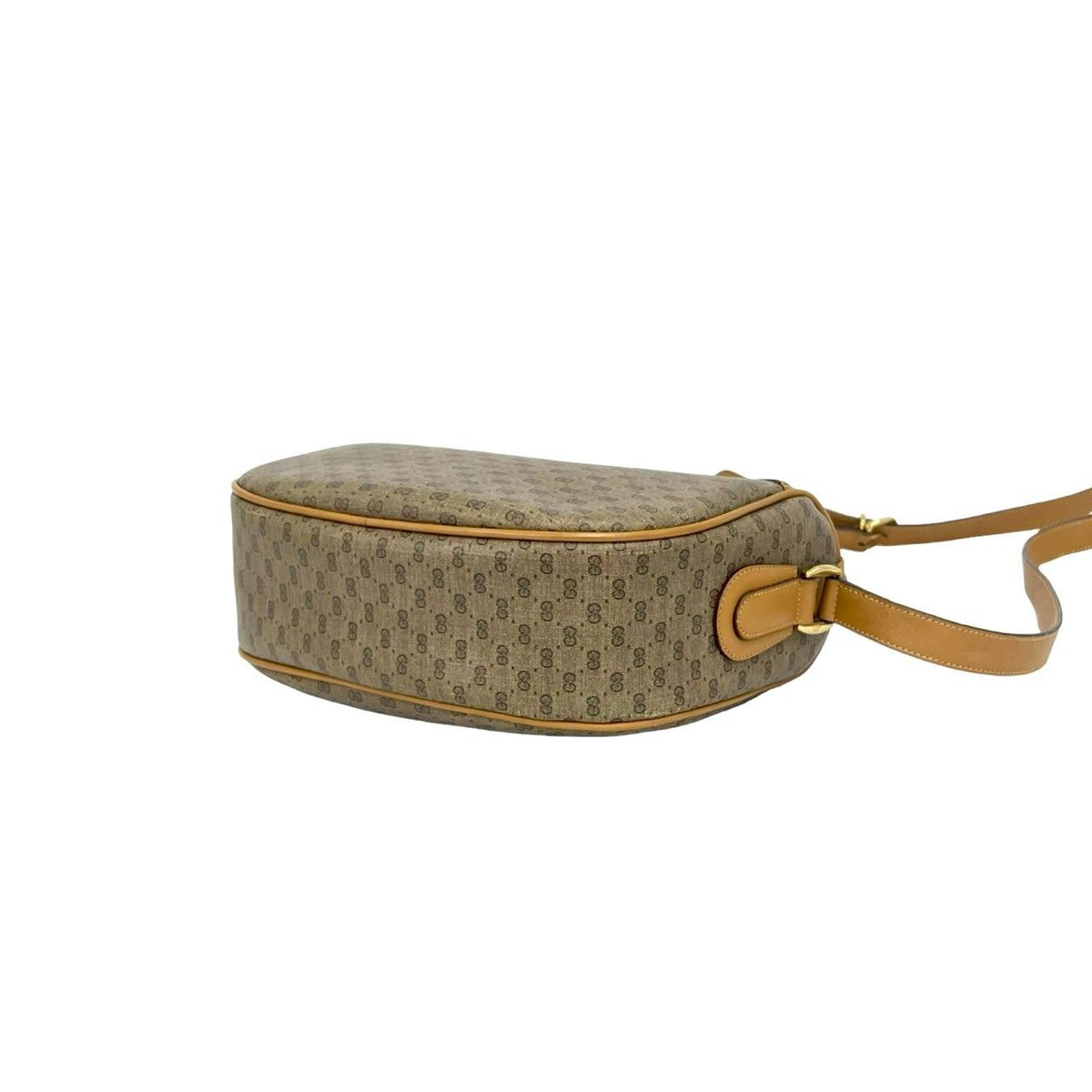 Gucci Vintage Sherry Line Micro GG Logo Leather Shoulder Bag Brown — view 8