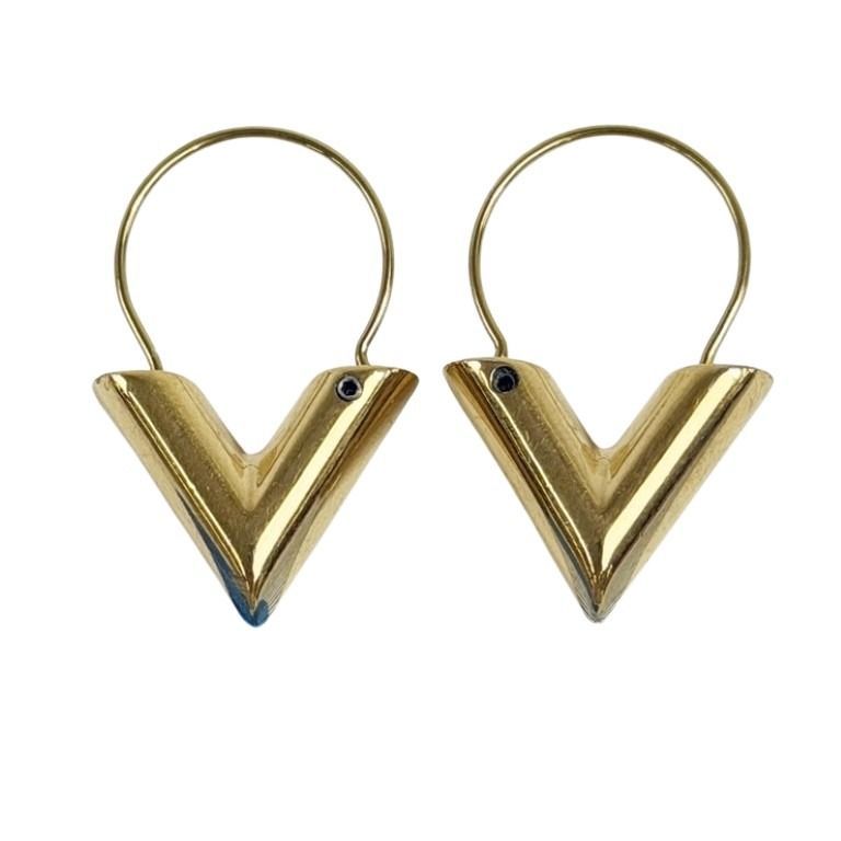 Louis Vuitton Earrings Essential Hoop Gold Metal — view 2