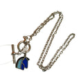 Hermes Necklace Helios Cheval Camaille de Blue Silver Metal