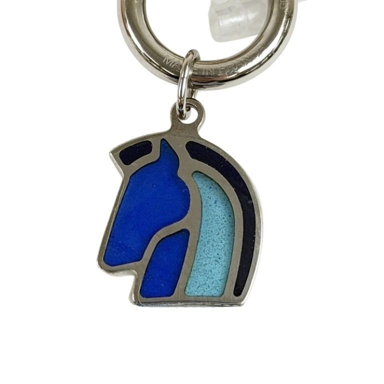 Hermes Necklace Helios Cheval Camaille de Blue Silver Metal — view 3