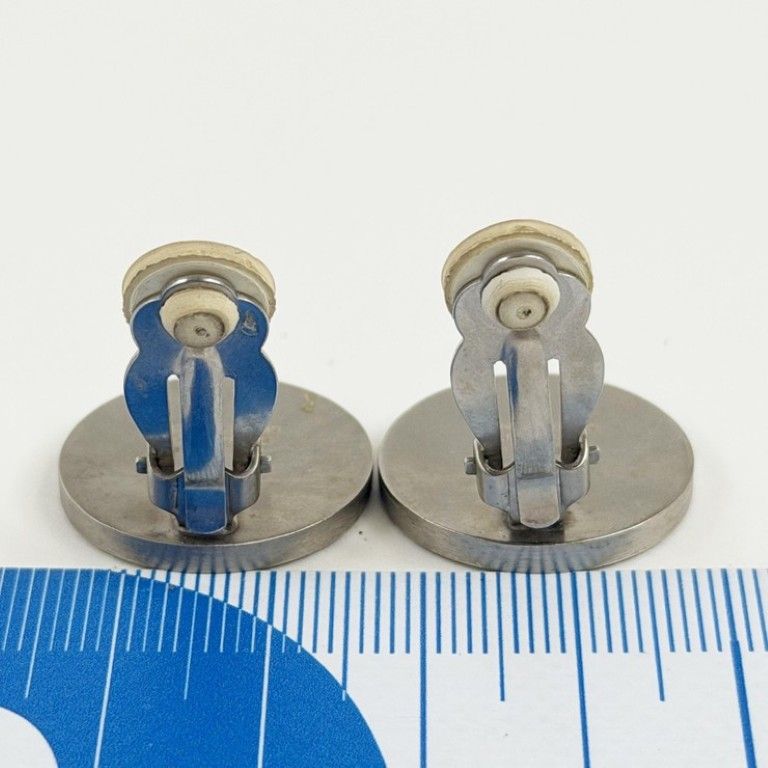 Hermes Earrings Sellier Silver Shell Metal — view 3