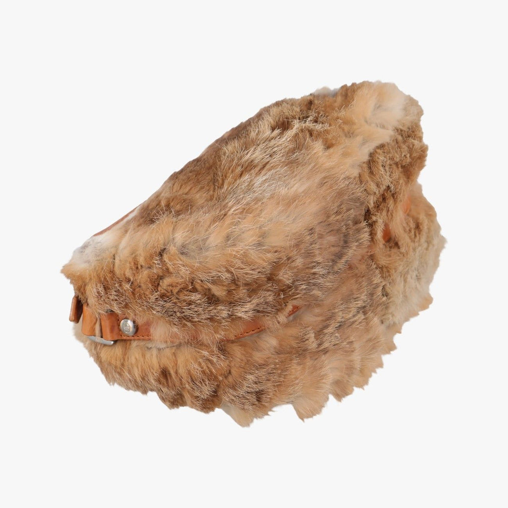Dior d Logo Brown Fur Leather Shoulder Bag — view 7