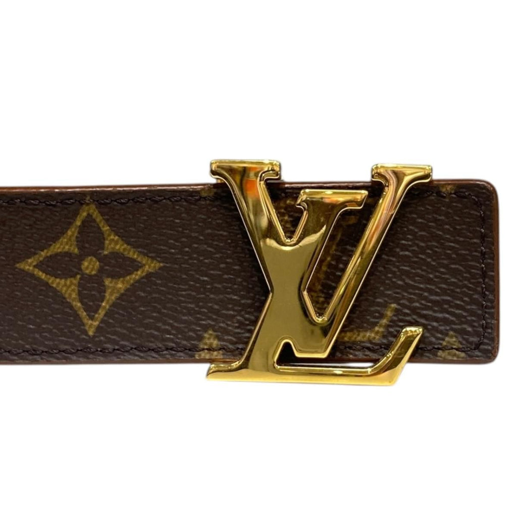 Louis Vuitton Belt Ceinture LV Initial Monogram Black Brown Gold — view 3