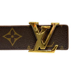 Louis Vuitton Belt Ceinture LV Initial Monogram Black Brown Gold — view 3
