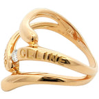 Celine Logo Diamond Ring 18K Yellow Gold — view 4