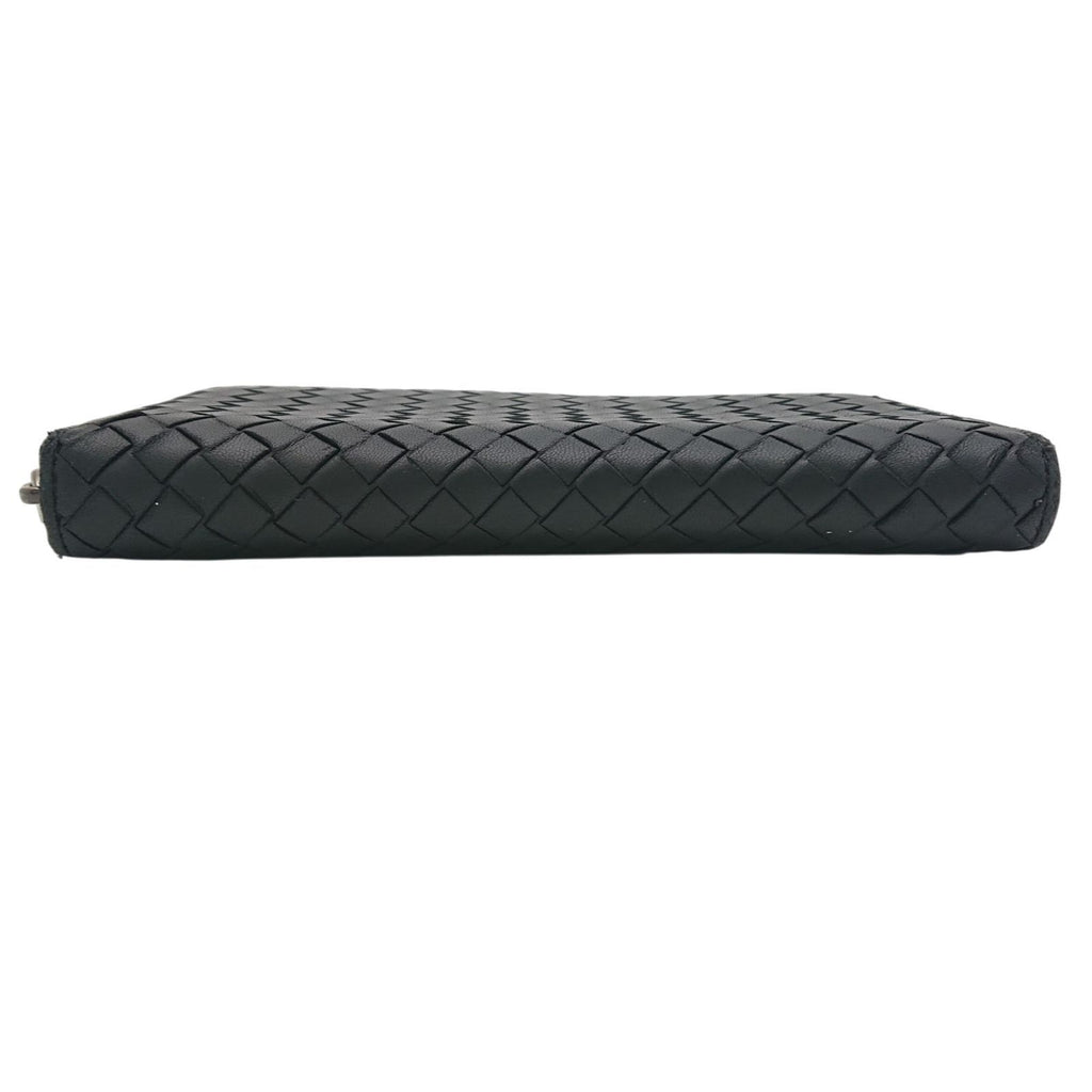 Bottega Veneta Intrecciato Round Zip Wallet Black — view 7