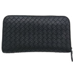 Bottega Veneta Intrecciato Round Zip Wallet Black — view 3