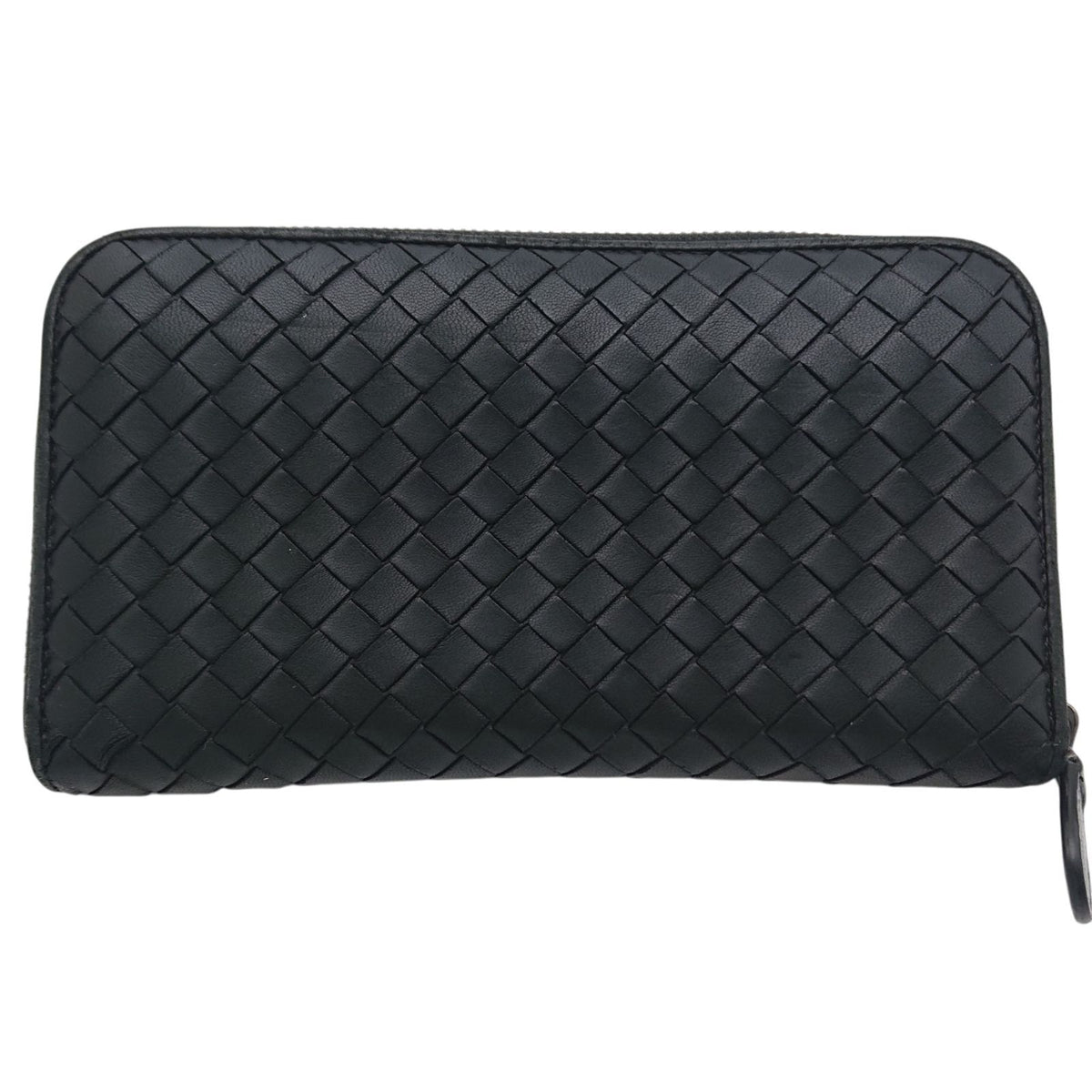Bottega Veneta Intrecciato Round Zip Wallet Black — view 3
