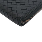 Bottega Veneta Intrecciato Round Zip Wallet Black — view 8