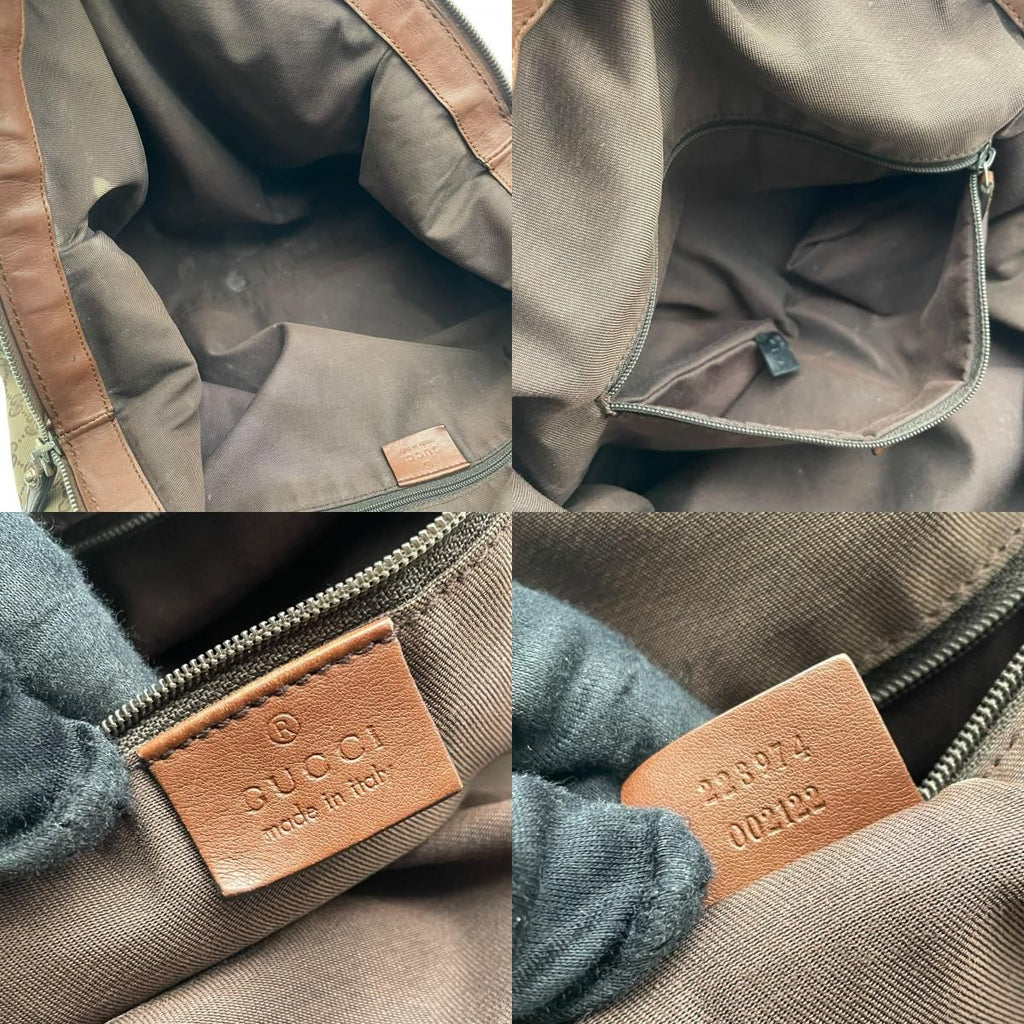 Gucci Sukey GG Canvas Leather 2-Way Tote Shoulder Bag Crossbody Brown Gold — view 8