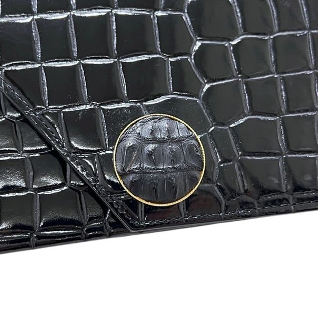 Saint Laurent Clutch Handbag Croco Black — view 8