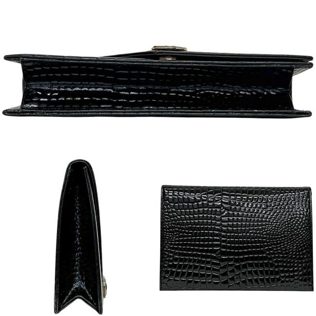 Saint Laurent Clutch Handbag Croco Black — view 2