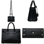Saint Laurent Paris Shoulder Bag Sac de Jour Nano YSL 2-Way Leather Black — view 2