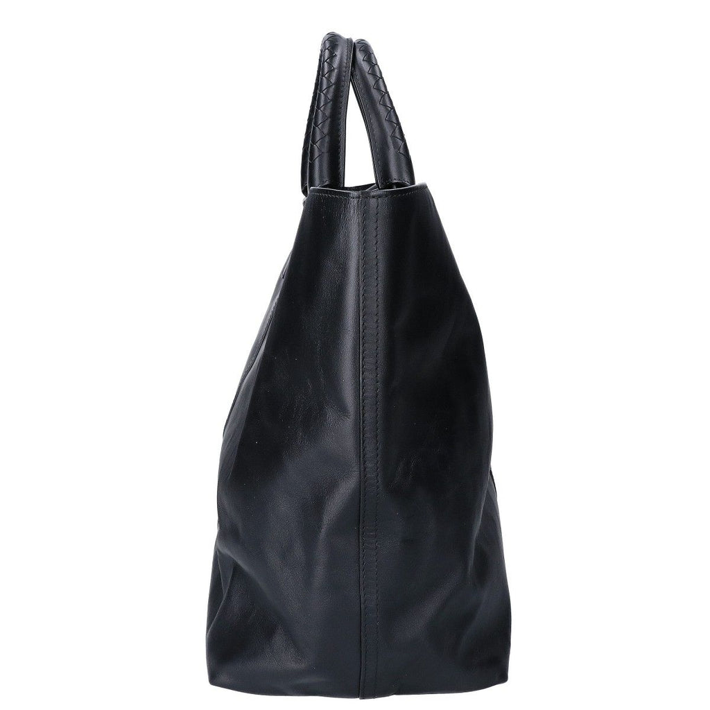 Bottega Veneta Leather Intrecciato Handle Tote Bag — view 4