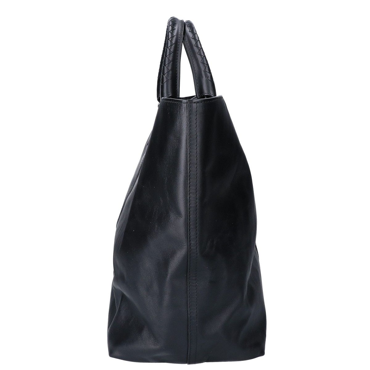 Bottega Veneta Leather Intrecciato Handle Tote Bag — view 4
