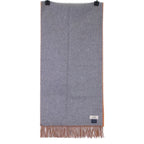Hermes Logo Embroidery Cashmere Bicolor Fringe Scarf — view 3
