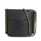 Chanel Quilted Chain Shoulder Bag CC Logo Black Antique Gold — view 4