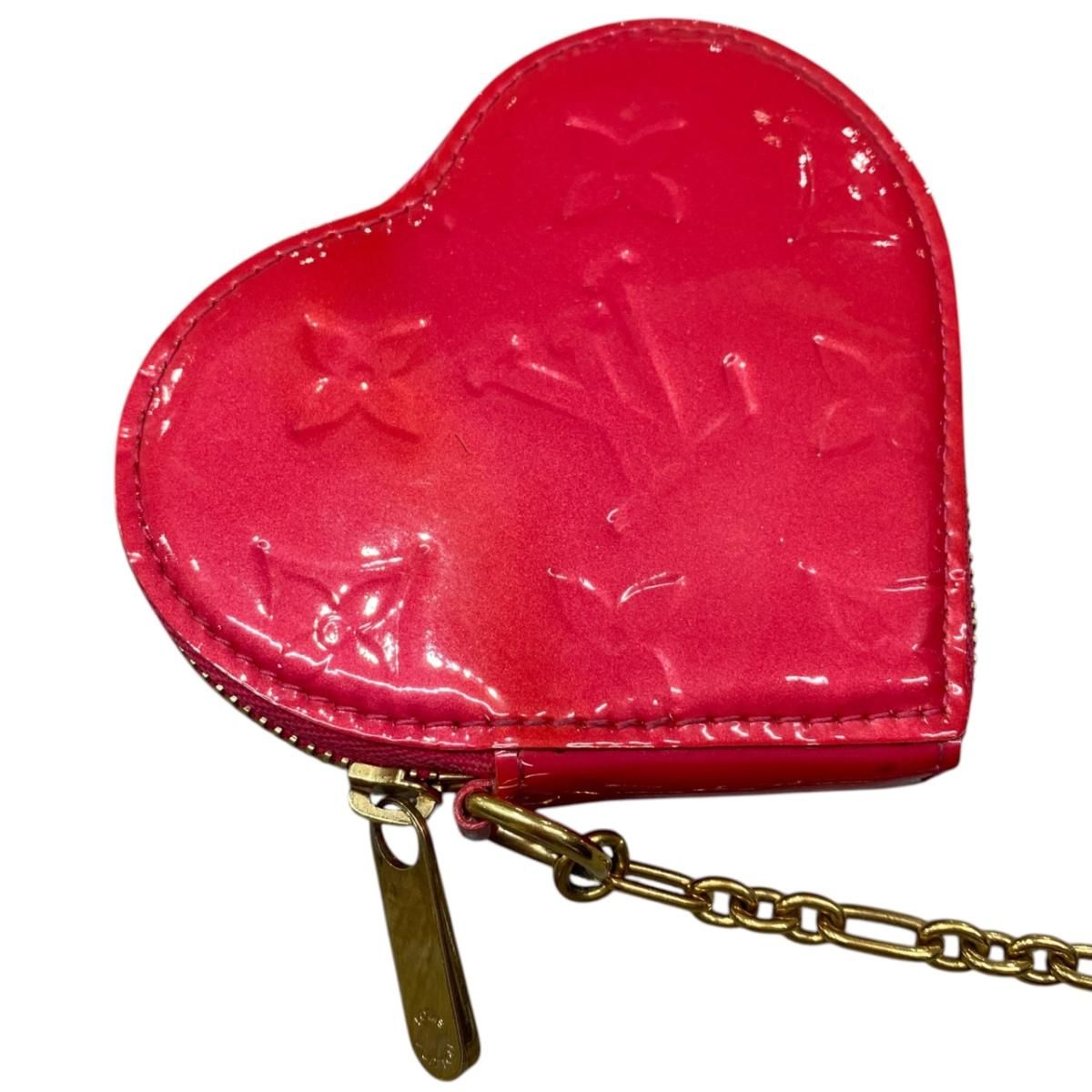 Louis Vuitton Coin Purse Porte Monet Crew Monogram Vernis Pink Rose Pop — view 3