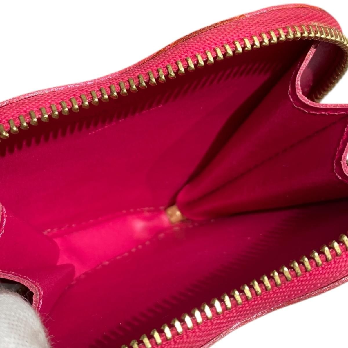Louis Vuitton Coin Purse Porte Monet Crew Monogram Vernis Pink Rose Pop — view 7