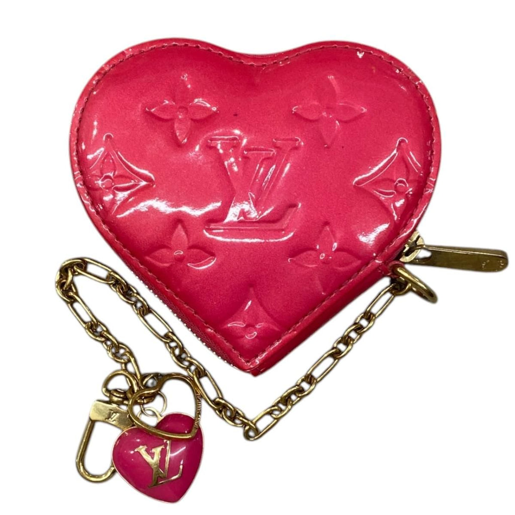 Louis Vuitton Coin Purse Porte Monet Crew Monogram Vernis Pink Rose Pop