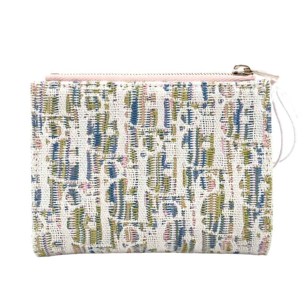 Dior Bifold Wallet Oblique Promenade Dahlia Jacquard Pink — view 2